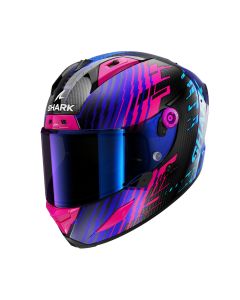 Shark Aeron Edgy Helmet - Carbon/Blue/Chrome